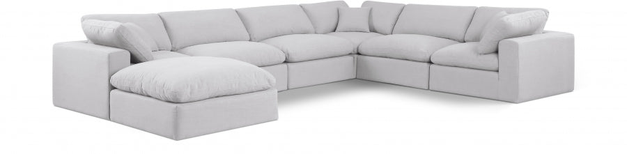 Canapé sectionnel confortable en tissu texturé en lin