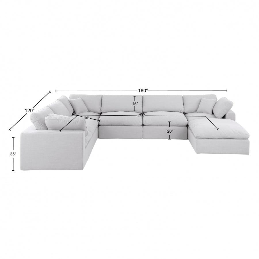 Canapé sectionnel confortable en tissu texturé en lin
