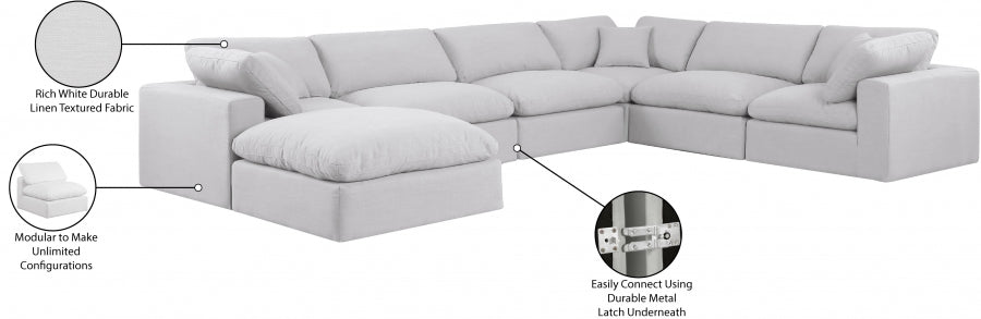 Canapé sectionnel confortable en tissu texturé en lin