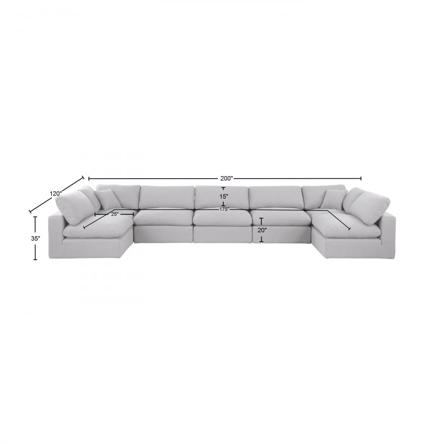 Canapé sectionnel confortable en tissu texturé en lin