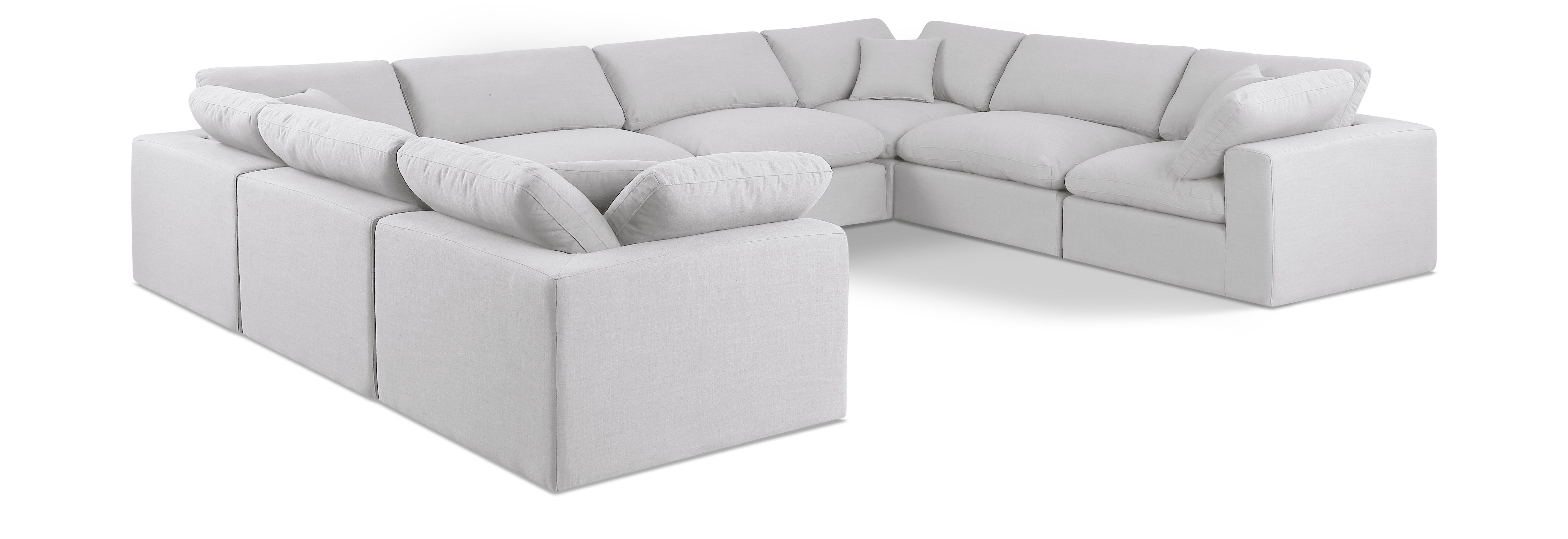 Canapé sectionnel confortable en tissu texturé en lin