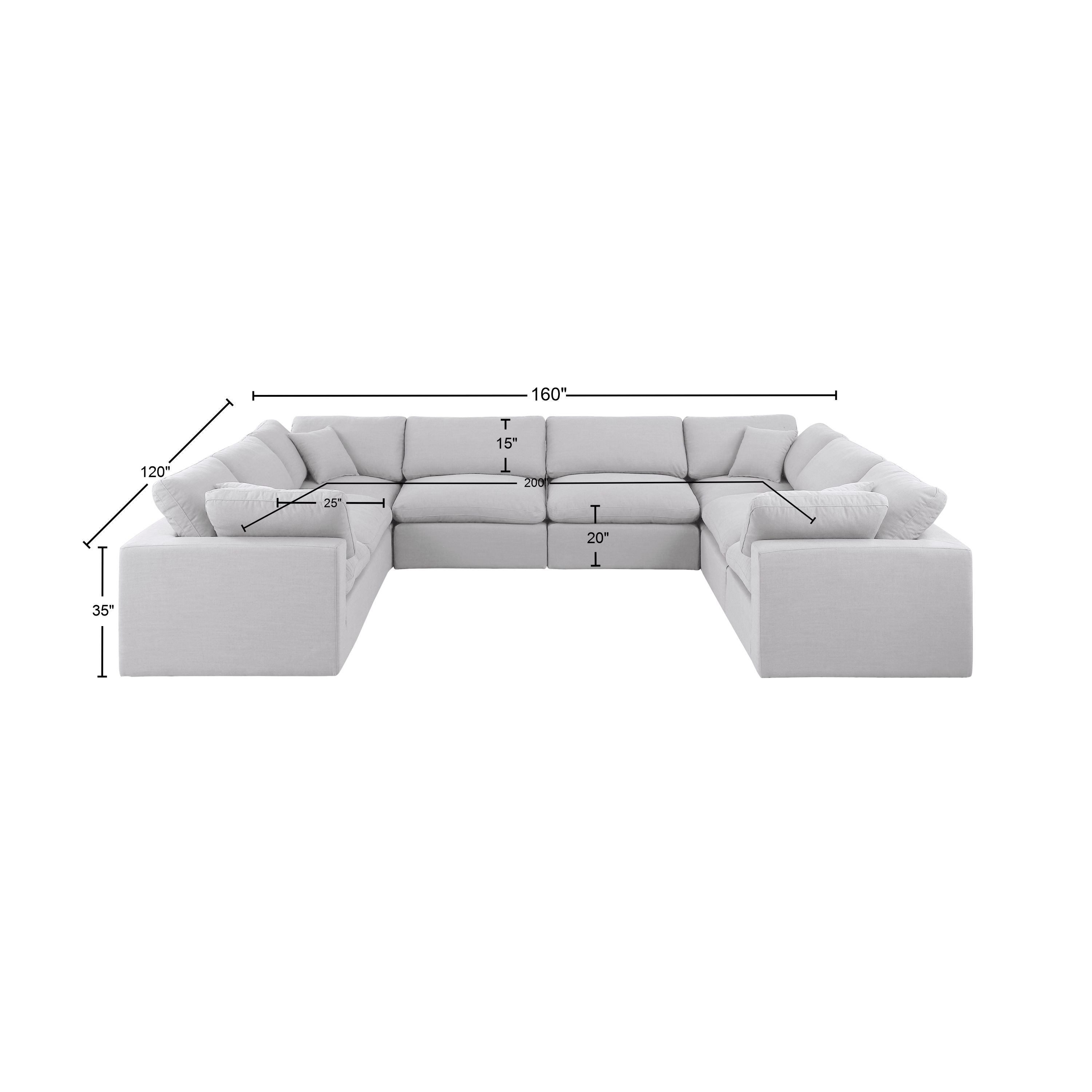 Canapé sectionnel confortable en tissu texturé en lin