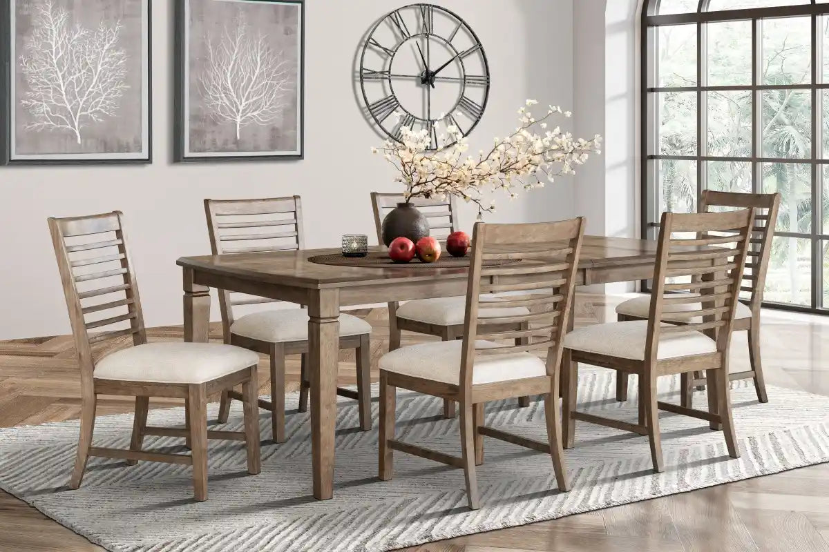 Cosette Walnut Dining Set | Acacia Solid Wood Extendable Table