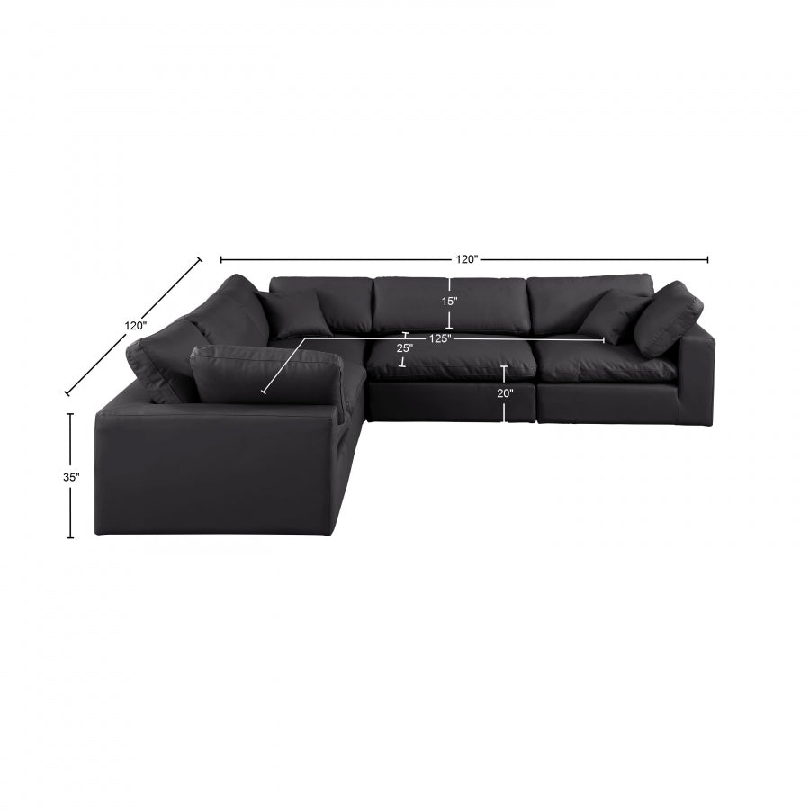 Canapé sectionnel confortable en cuir végétalien