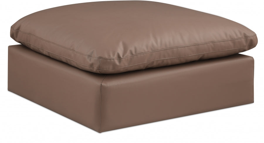 Ottoman confortable en cuir végétalien