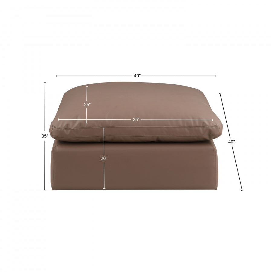 Ottoman confortable en cuir végétalien