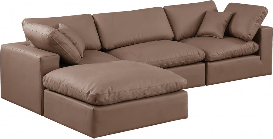 Canapé sectionnel confortable en cuir végétalien