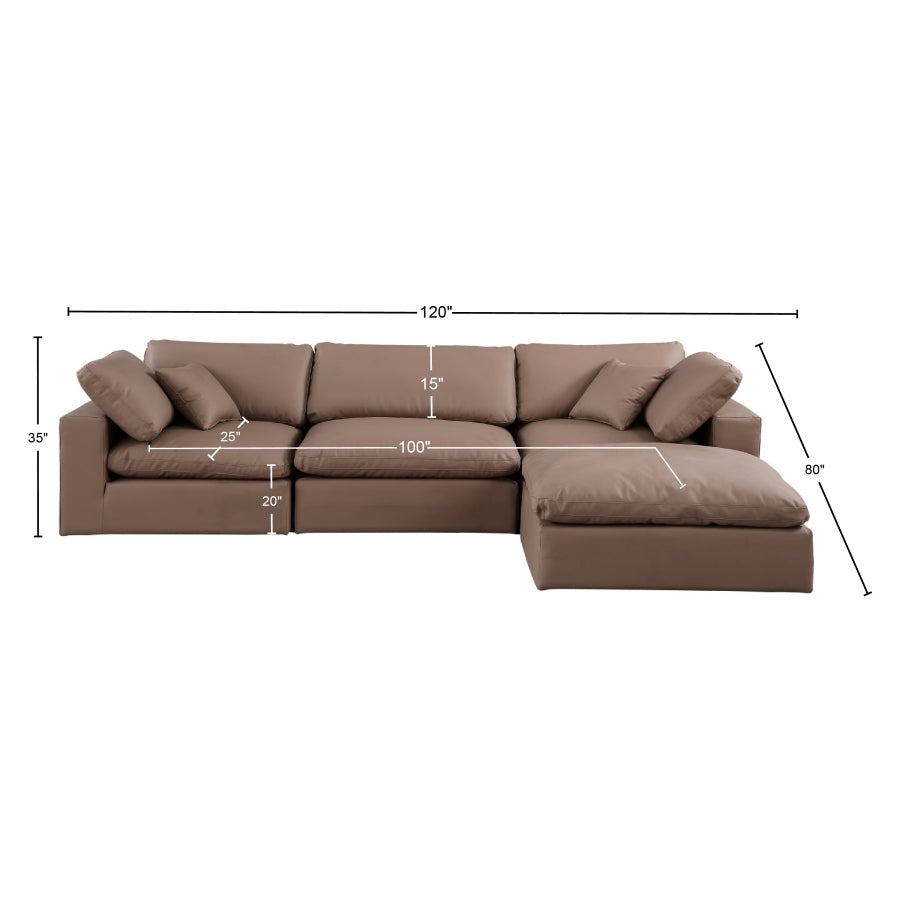 Canapé sectionnel confortable en cuir végétalien
