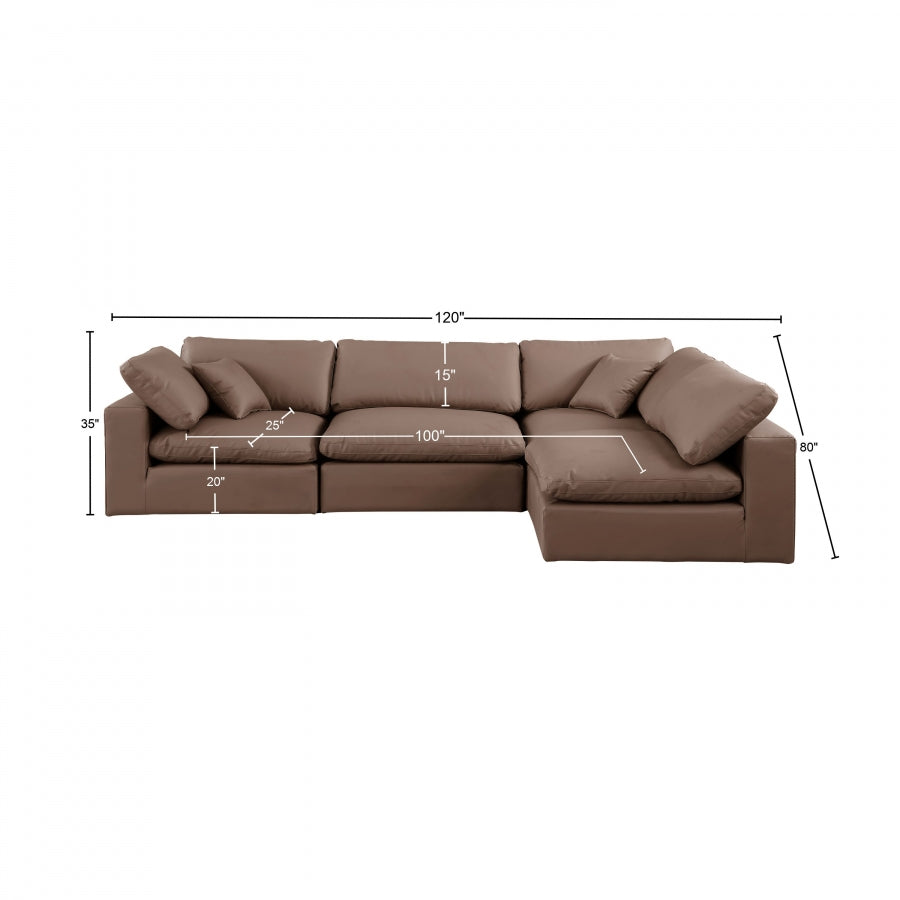 Canapé sectionnel confortable en cuir végétalien