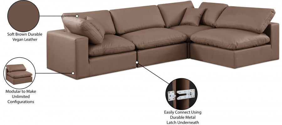 Canapé sectionnel confortable en cuir végétalien