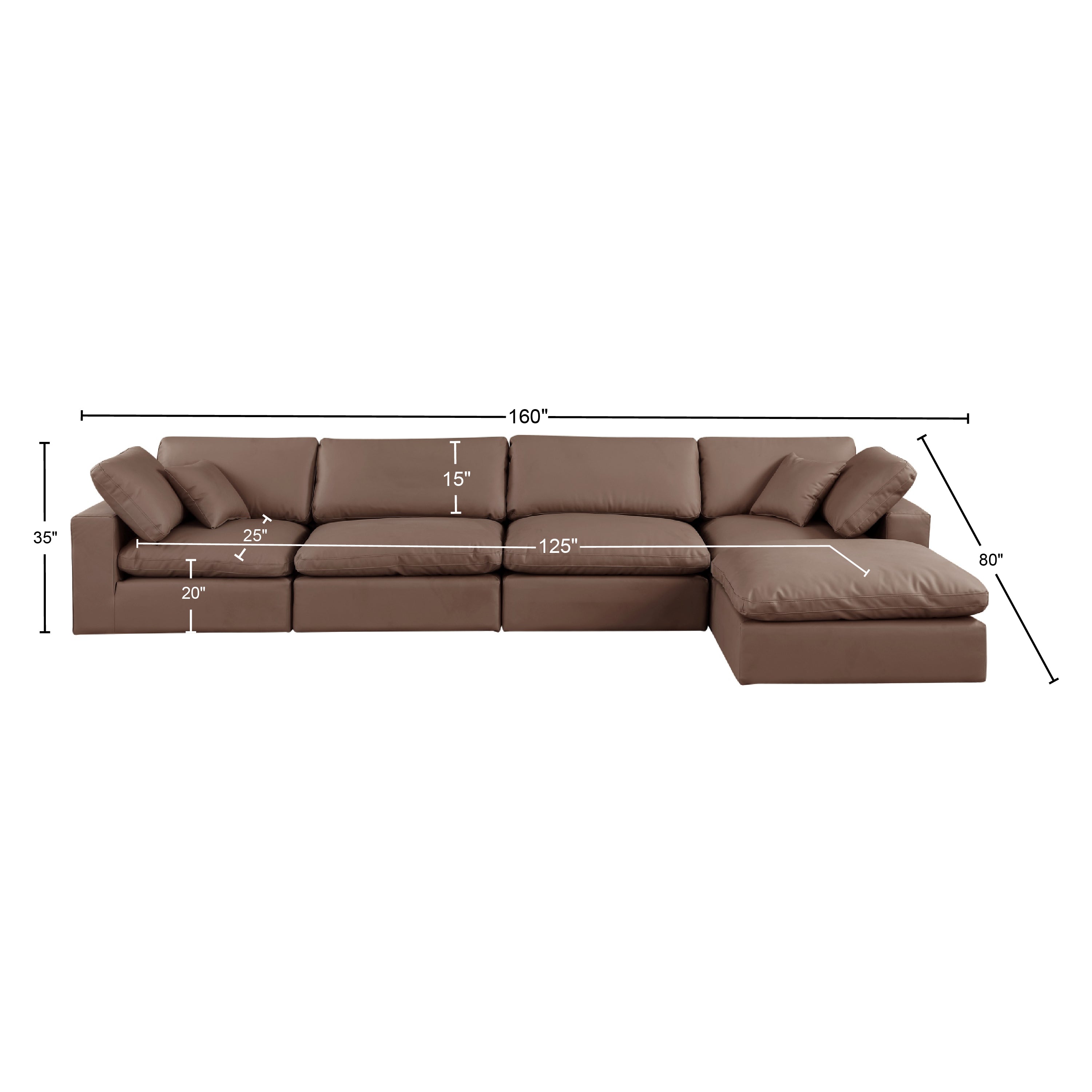 Canapé sectionnel confortable en cuir végétalien