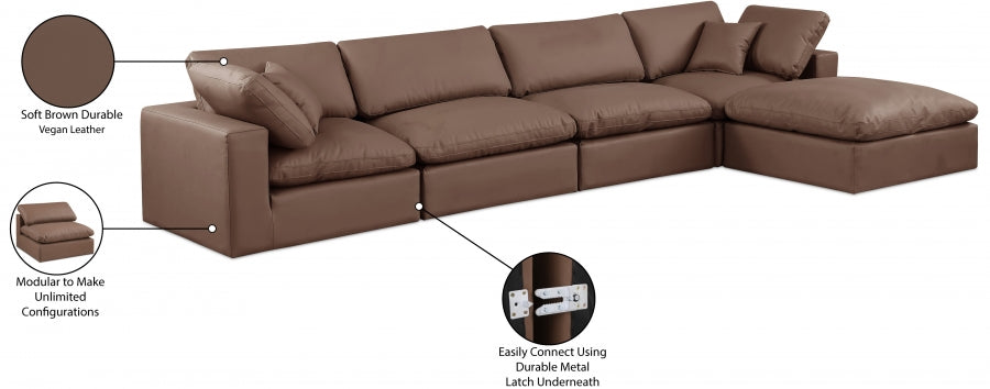 Canapé sectionnel confortable en cuir végétalien