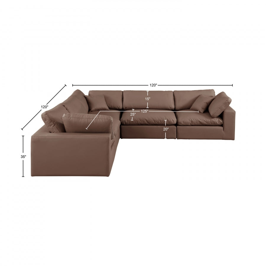 Canapé sectionnel confortable en cuir végétalien