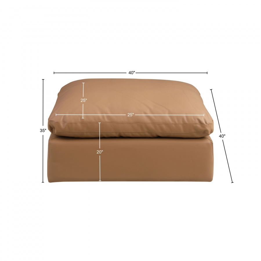 Ottoman confortable en cuir végétalien