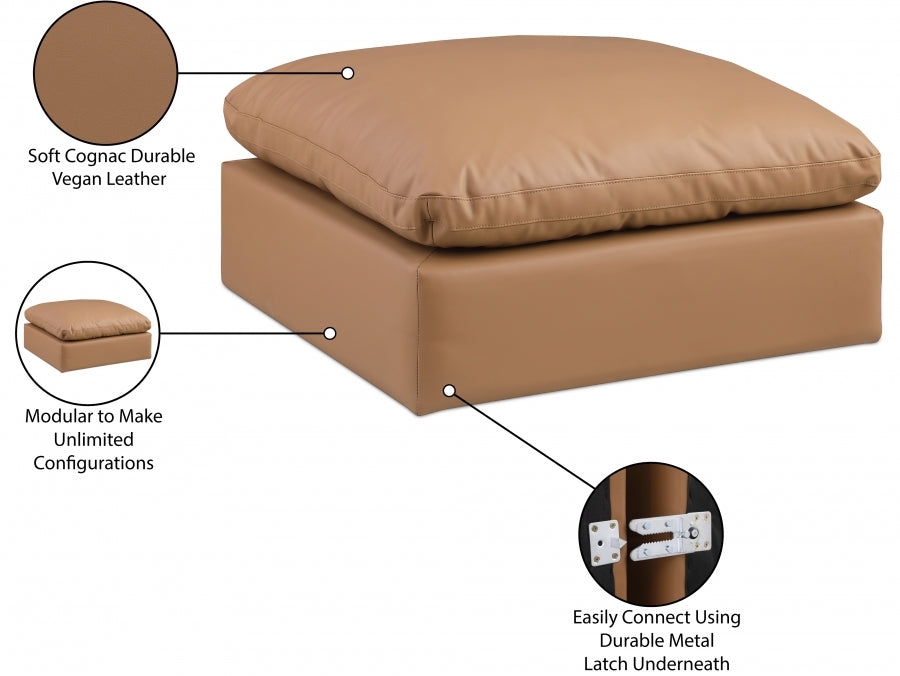 Ottoman confortable en cuir végétalien
