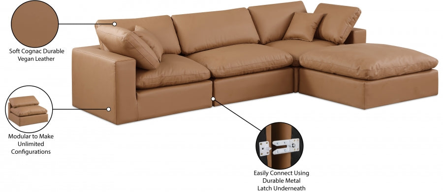 Canapé sectionnel confortable en cuir végétalien