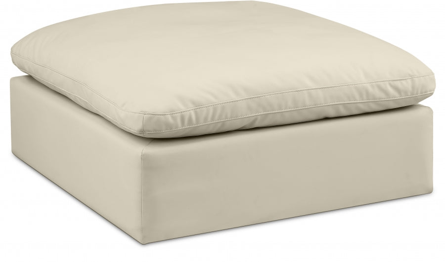 Ottoman confortable en cuir végétalien