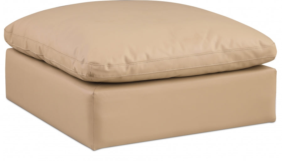 Ottoman confortable en cuir végétalien