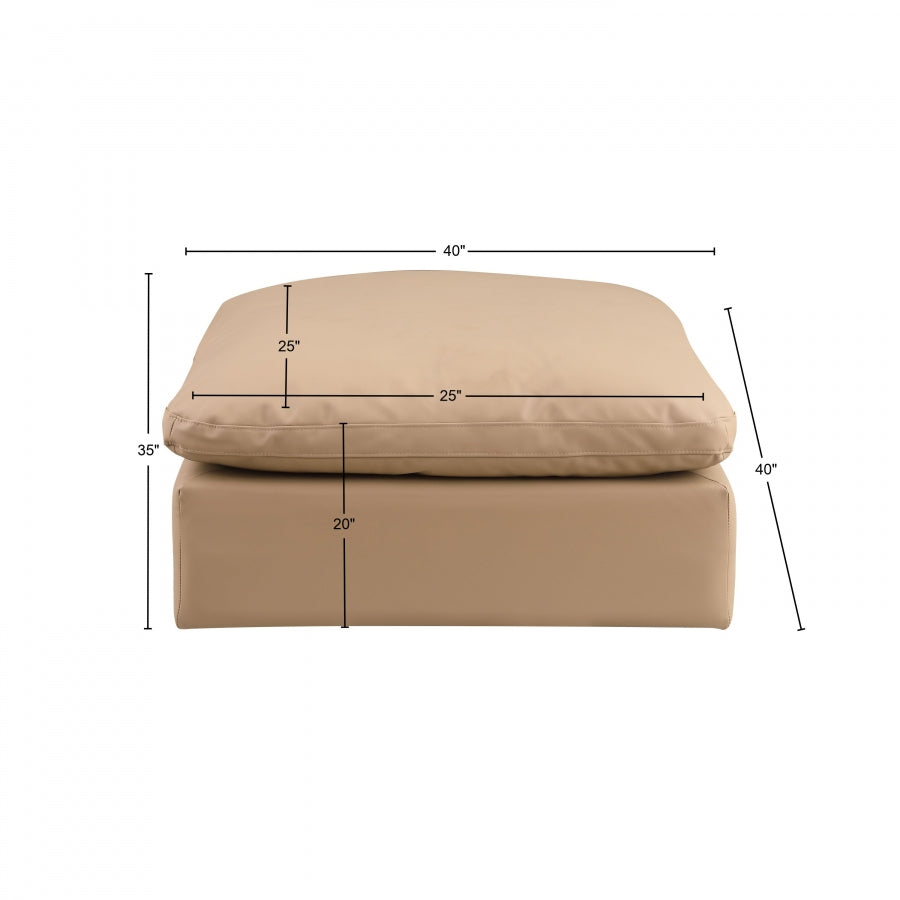 Ottoman confortable en cuir végétalien