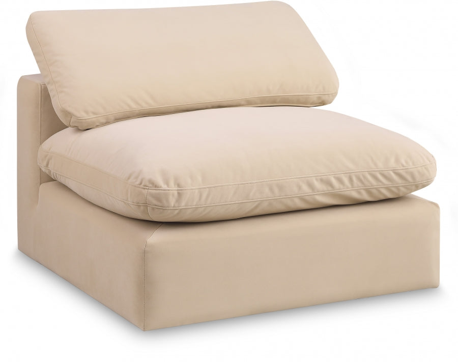 Chaise sans accoudoirs confortable en velours