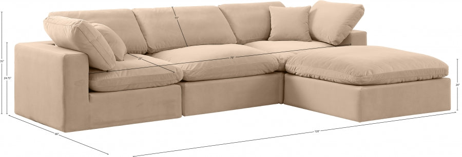 Canapé sectionnel confortable en velours