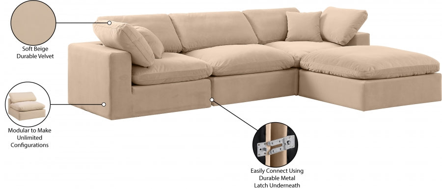 Canapé sectionnel confortable en velours