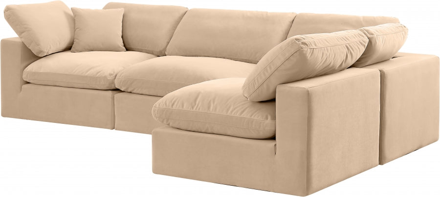 Canapé sectionnel confortable en velours