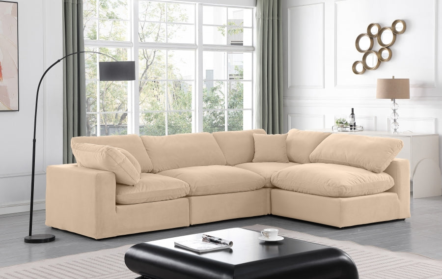 Canapé sectionnel confortable en velours
