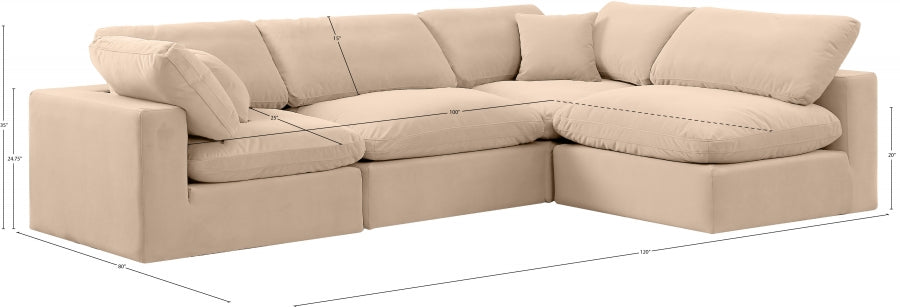 Canapé sectionnel confortable en velours