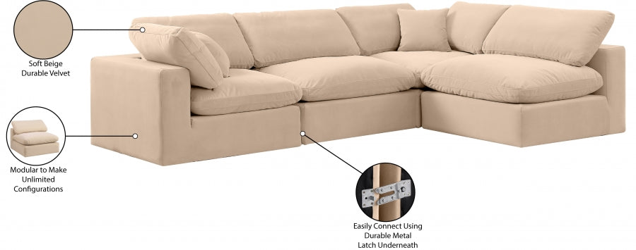 Canapé sectionnel confortable en velours