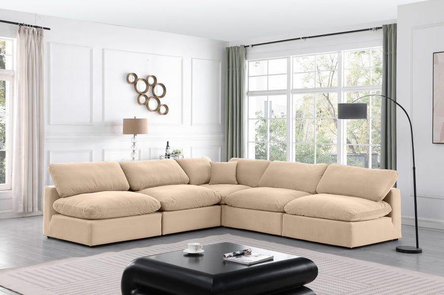 Canapé sectionnel confortable en velours