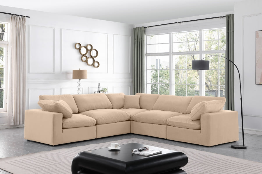 Canapé sectionnel confortable en velours