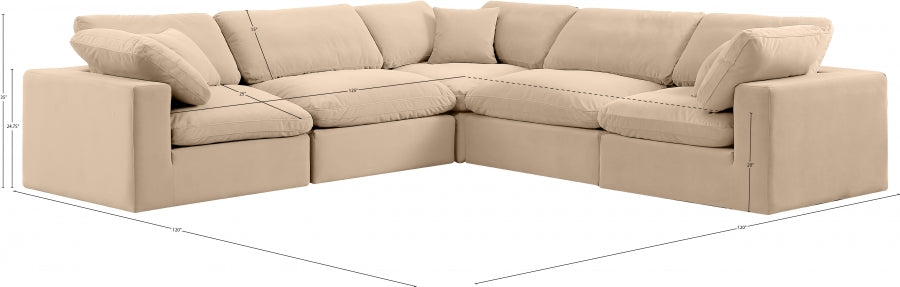 Canapé sectionnel confortable en velours