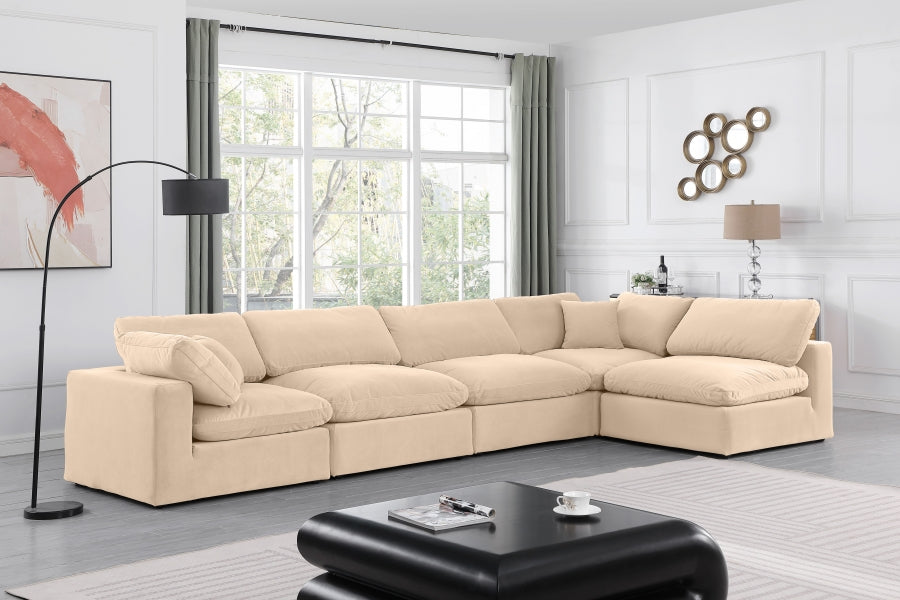 Canapé sectionnel confortable en velours