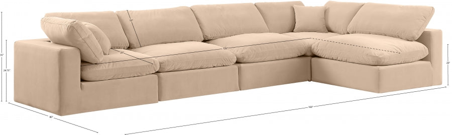 Canapé sectionnel confortable en velours