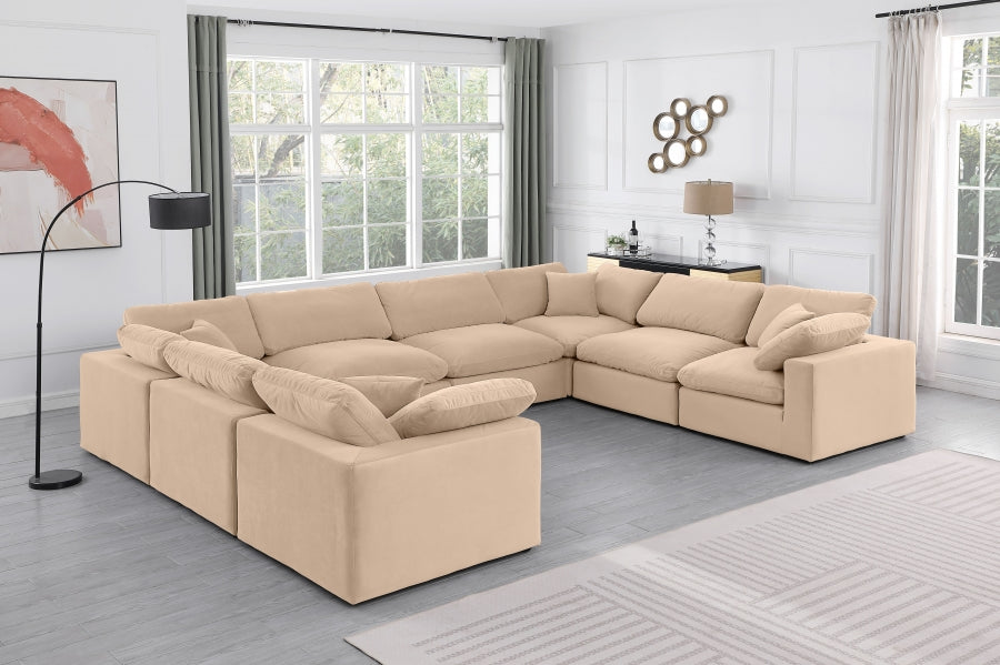 Canapé sectionnel confortable en velours