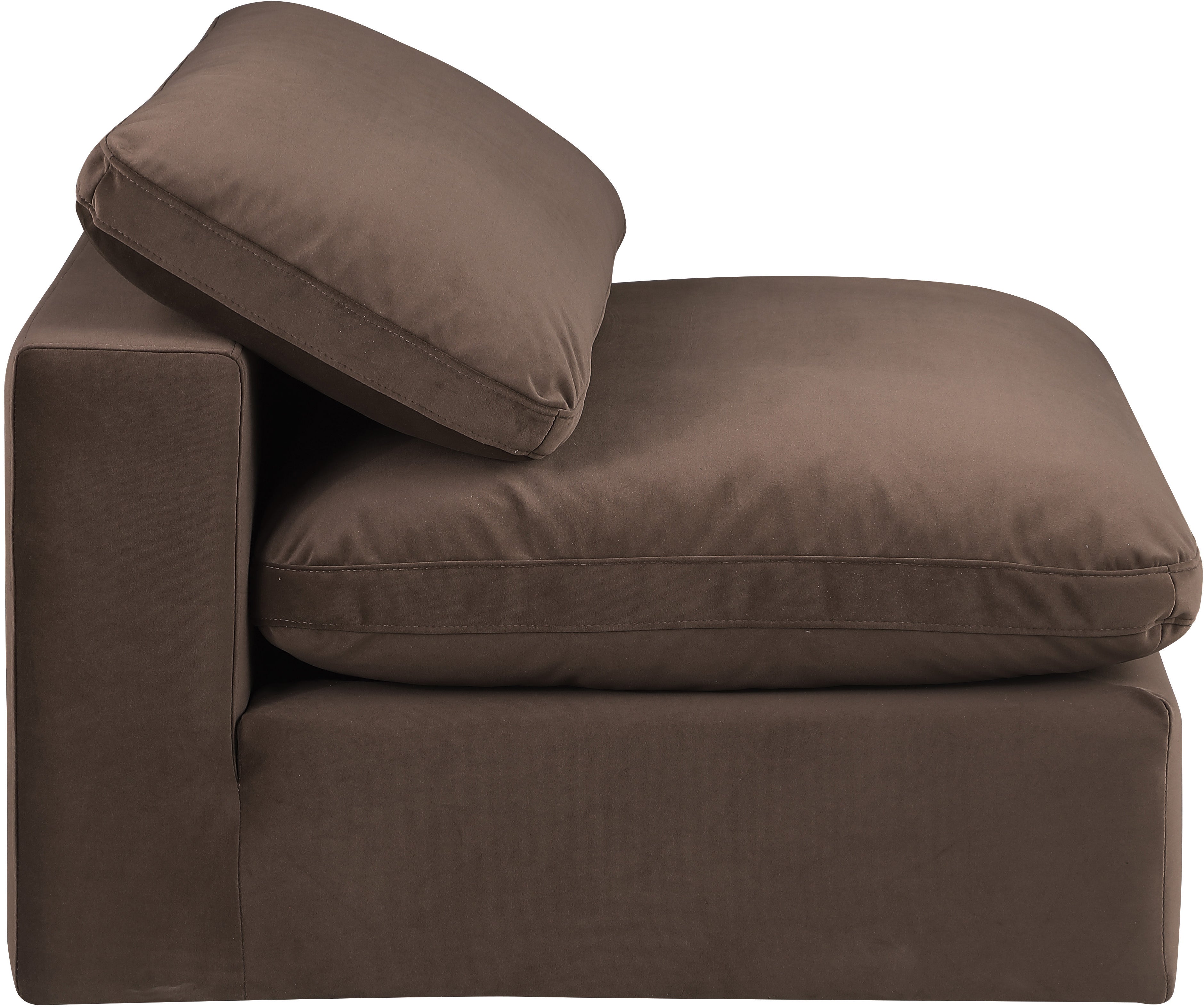 Chaise sans accoudoirs confortable en velours
