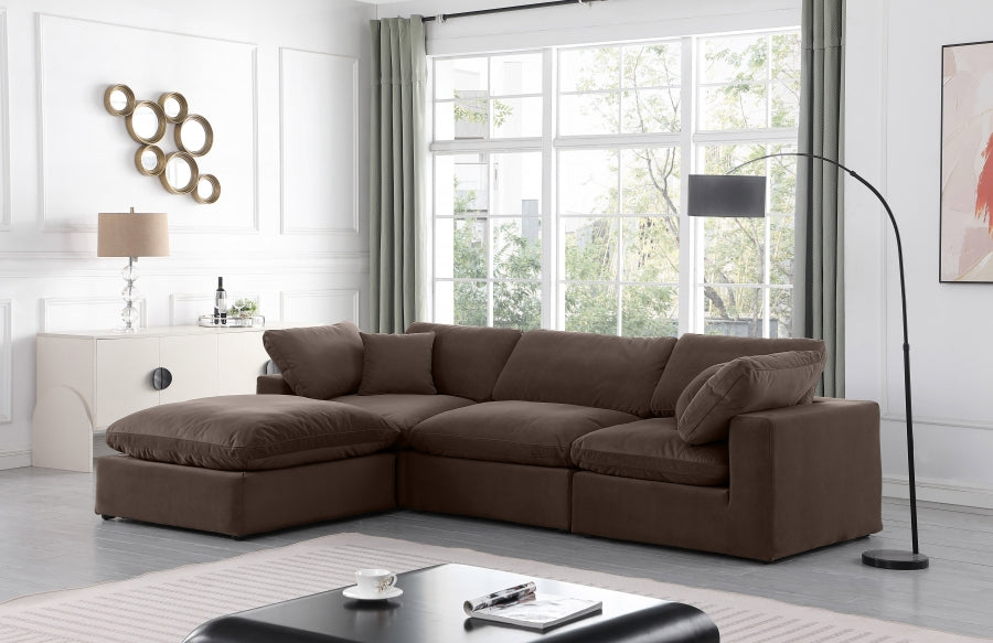 Canapé sectionnel confortable en velours
