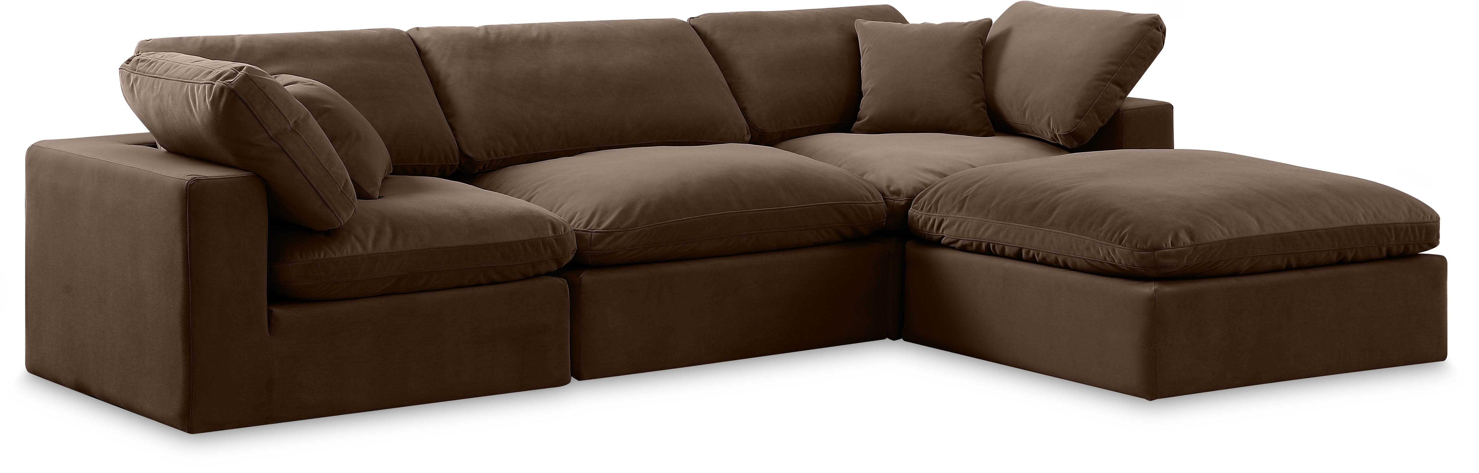 Canapé sectionnel confortable en velours