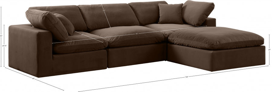 Canapé sectionnel confortable en velours