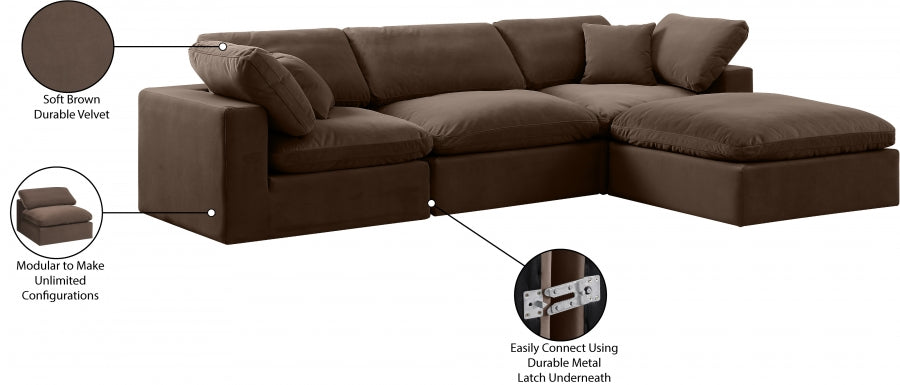 Canapé sectionnel confortable en velours