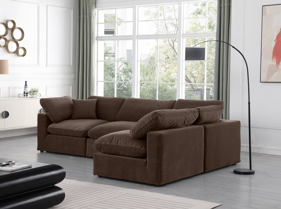 Canapé sectionnel confortable en velours