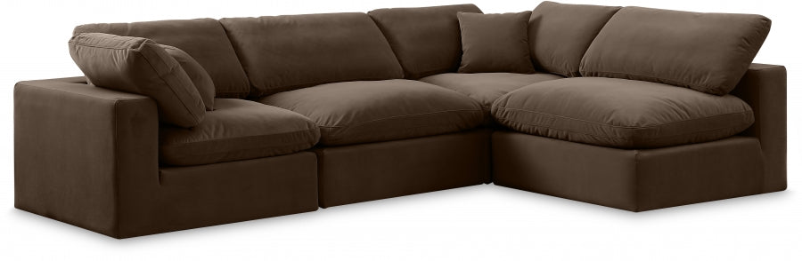 Canapé sectionnel confortable en velours