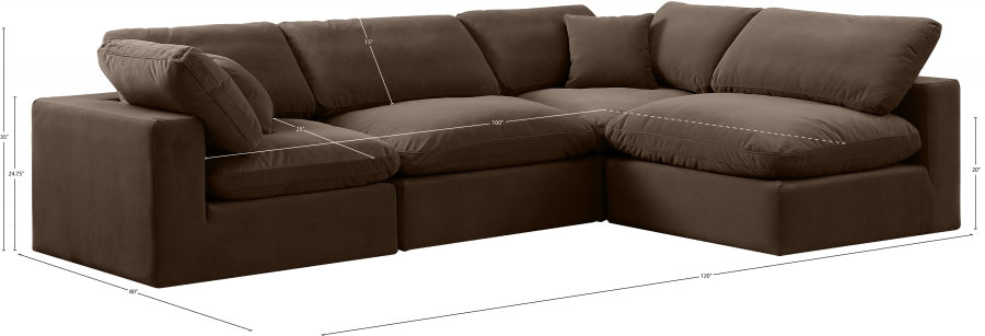 Canapé sectionnel confortable en velours