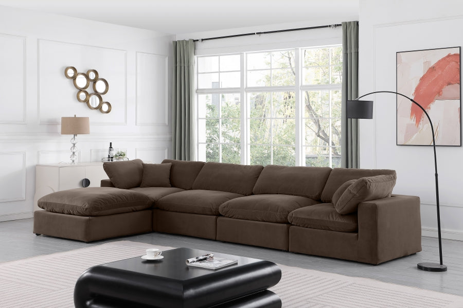 Canapé sectionnel confortable en velours