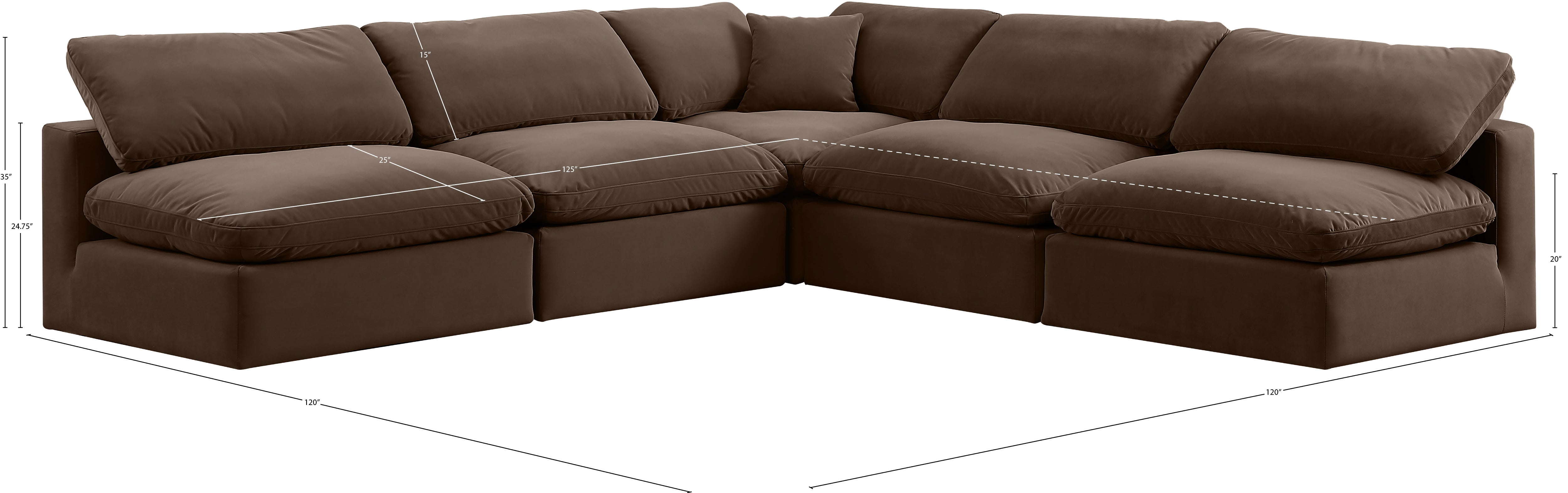 Canapé sectionnel confortable en velours