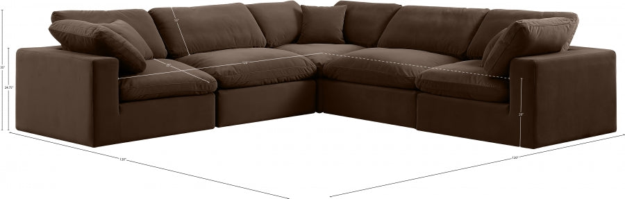 Canapé sectionnel confortable en velours
