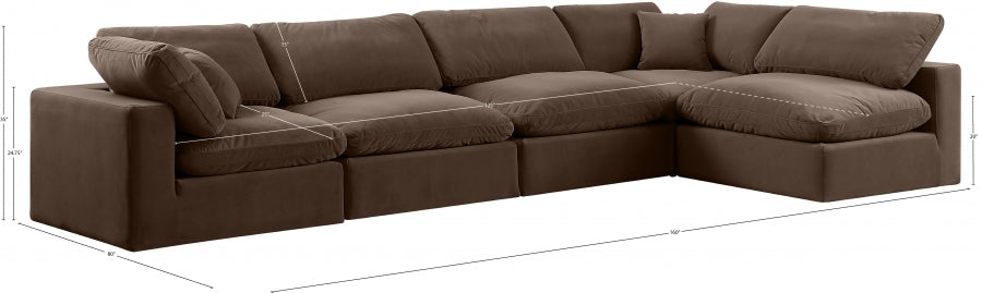 Canapé sectionnel confortable en velours