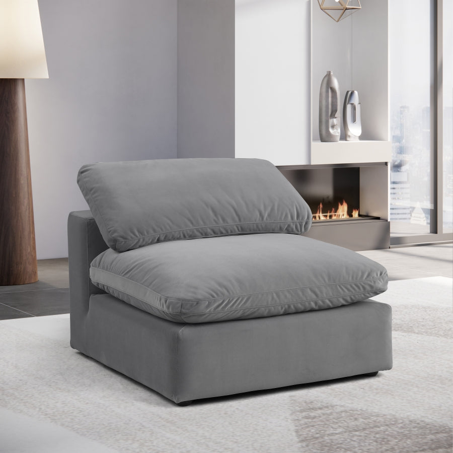 Chaise sans accoudoirs confortable en velours