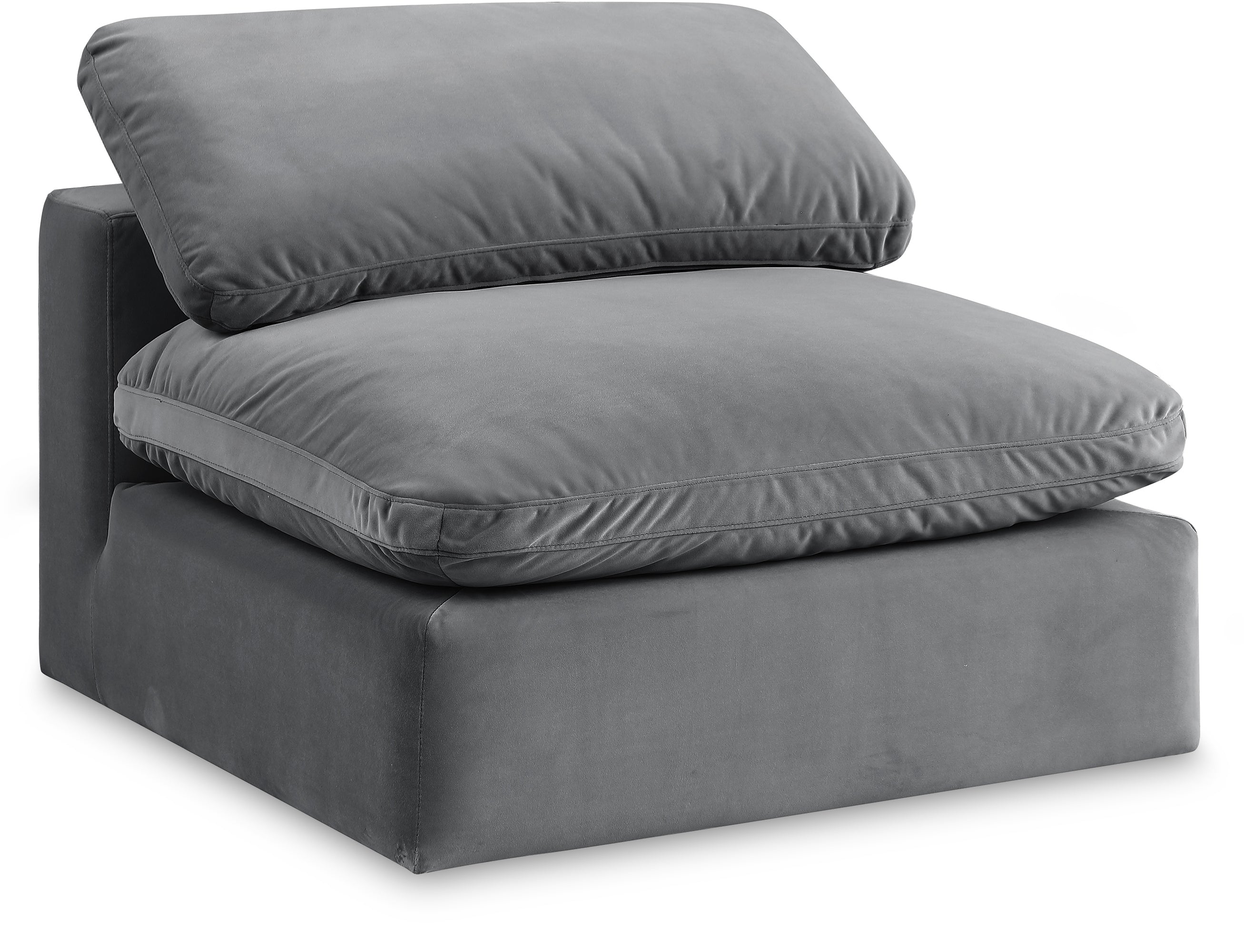 Chaise sans accoudoirs confortable en velours